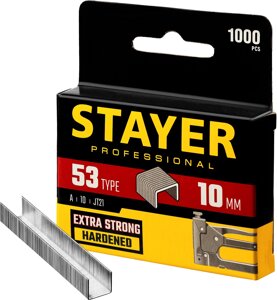 STAYER 10 мм скобы для степлера узкие тип 53, 1000 шт