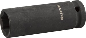 Торцовая головка KRAFTOOL ″INDUSTRIE QUALITAT″ ударная, удлиненная (1/2″), FLANK, Cr-Mo, фосфатированная, 19 мм
