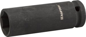 Торцовая головка KRAFTOOL ″INDUSTRIE QUALITAT″ ударная, удлиненная (1/2″), FLANK, Cr-Mo, фосфатированная, 17 мм