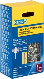 RAPID R: High-performance-rivet, 4.0 х 10 мм, 500 шт, алюминиевая высокопроизводительная заклепка (5001433)