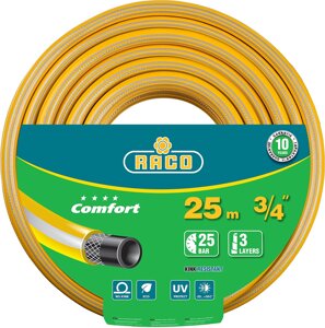 RACO COMFORT, 3/4″, 25 м, 25 атм, трёхслойный, армированный, поливочный шланг (40303-3/4-25)