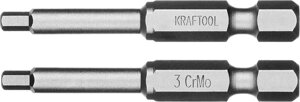 Торсионные биты KRAFTOOL HEX 3, 50 мм, 2 шт X-Drive