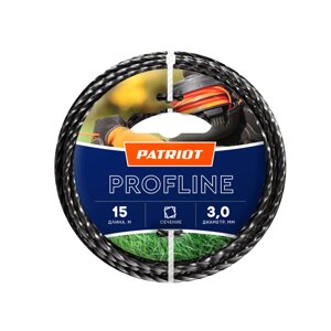 PATRIOT Леска Profline D 3,0 мм L 15 м (скрученный квадрат, черная)