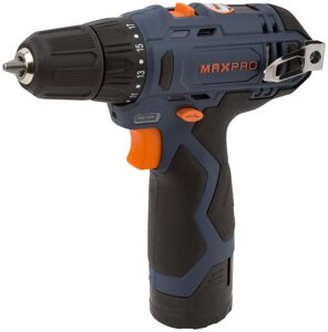 MAX-PRO Дрель-Шуруповерт MPCD12Li/2E аккумуляторная 12 В; 0-350/0-1300 об/мин; 10 мм; 26 Нм; 2 батареи (Li-Ion) х1,3 Ач