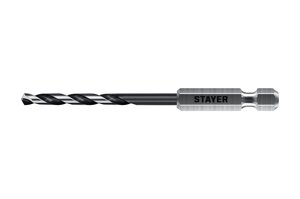 STAYER НЕХ-1/4″, d 3.2 х 89 мм, сверло по металлу для винтовёртов и шуруповертов IMPACT READY (29603-3.2)