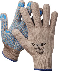 Утеплённые перчатки ЗУБР ЕНИСЕЙ, акрил, покрытие ПВХ (точка), размер L-XL