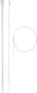 Кабельные стяжки белые КОБРА, с плоским замком, 4.6 х 370 мм, 25 шт, нейлоновые, ЗУБР Профессионал