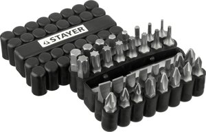 Набор, STAYER Master 26085-H33: Биты Cr-V, с магнитным адаптером, в ударопрочном держателе, 33 предмета