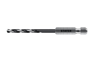 STAYER НЕХ-1/4″, d 4.2 х 98 мм, сверло по металлу для винтовёртов и шуруповертов IMPACT READY (29603-4.2)