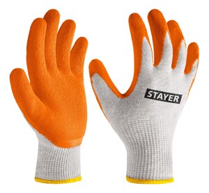 STAYER ULTRA, S-M, х/б перчатки с рельефным латексным покрытием, противоскользящие, 13 класс (11403-S)