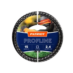 PATRIOT Леска Profline D 2,4 мм L 15 м (скрученный квадрат, черная)