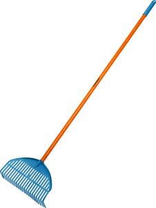 GRINDA PL-22 FIBER, 450 х 40 х 1460 мм, 22 зубца, ударопрочный пластик, фибергласовый черенок, грабли веерные
