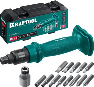 KRAFTOOL ID-15, 15 предм., ударно-поворотная отвертка (25550-Н10)