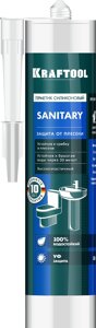 KRAFTOOL SANITARY, 300 мл, прозрачный, санитарный силиконовый герметик (41255-2)