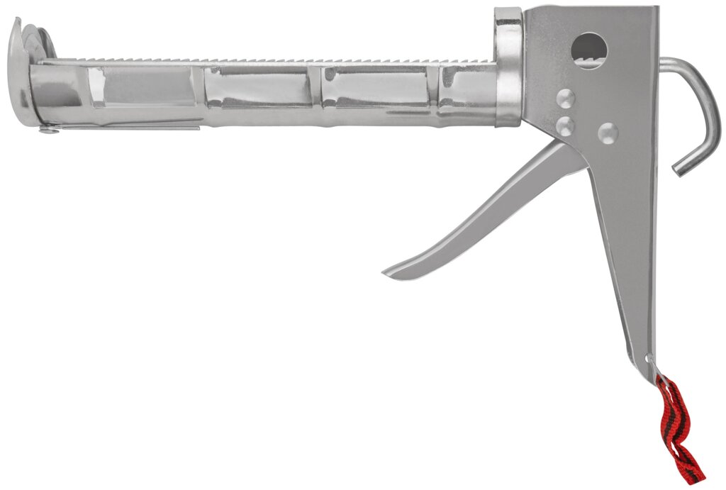 Пистолет для герметика 225 мм полукорпусной, усиленный хромированный, зубчатый шток от компании ТД МЕЛОЧевка (товары для дома от метизов до картриджей) - фото 1