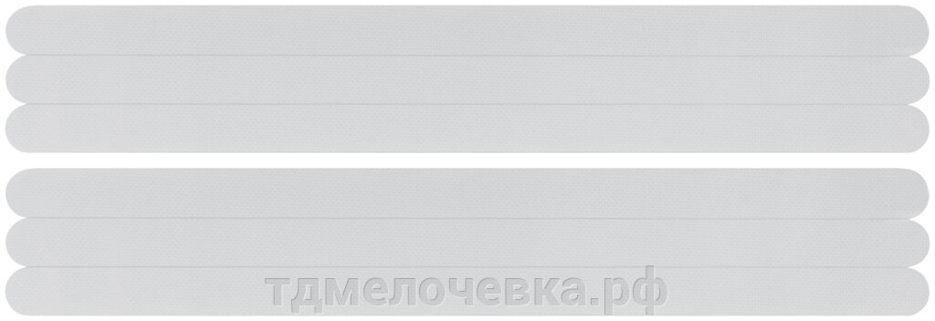 Полоски клейкие противоскользящие прозрачные, набор 6 шт., 20х380 мм от компании ТД МЕЛОЧевка (товары для дома от метизов до картриджей) - фото 1