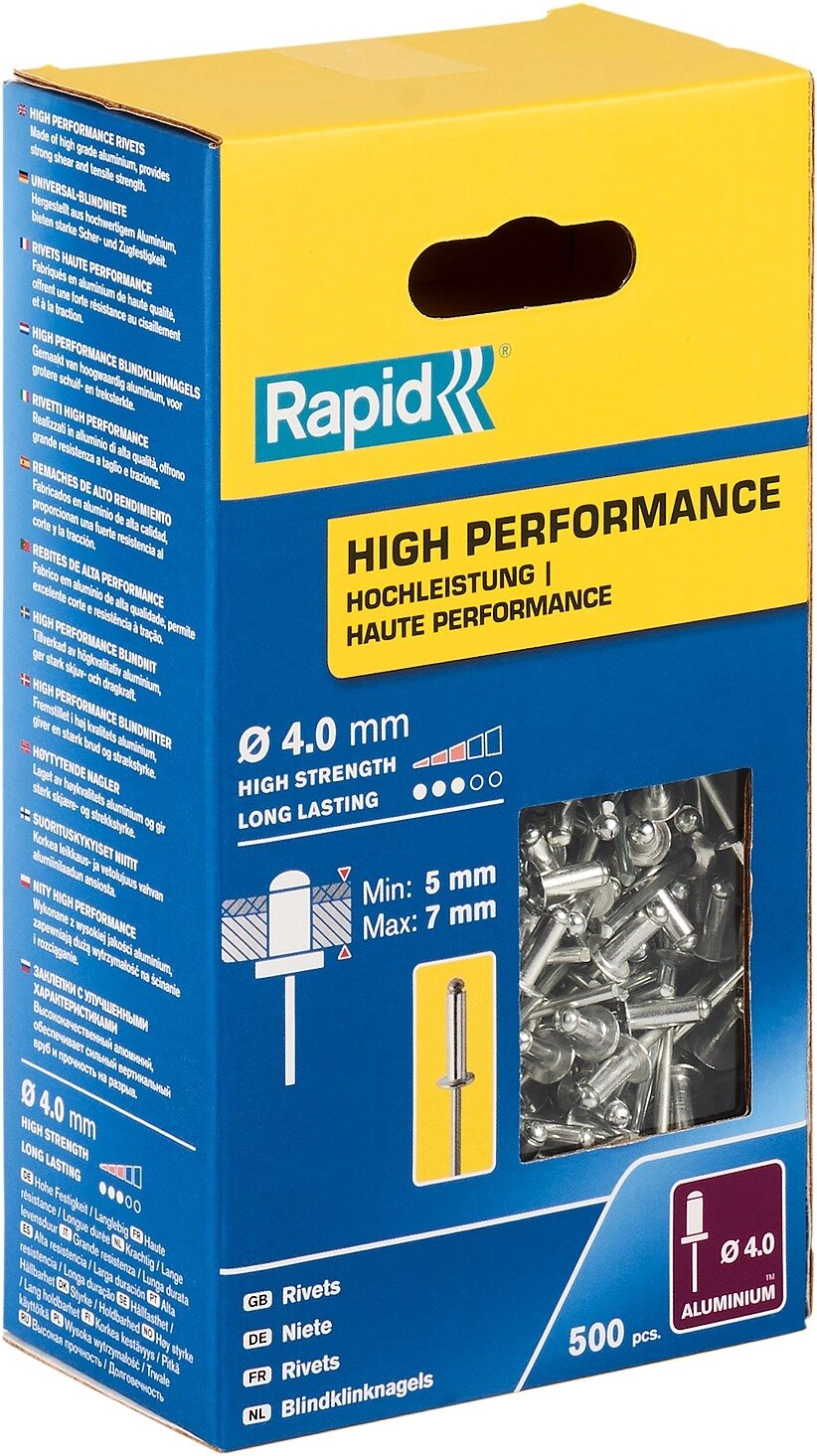 RAPID R: High-performance-rivet, 4.0 х 10 мм, 500 шт, алюминиевая высокопроизводительная заклепка (5001433) от компании ТД МЕЛОЧевка (товары для дома от метизов до картриджей) - фото 1