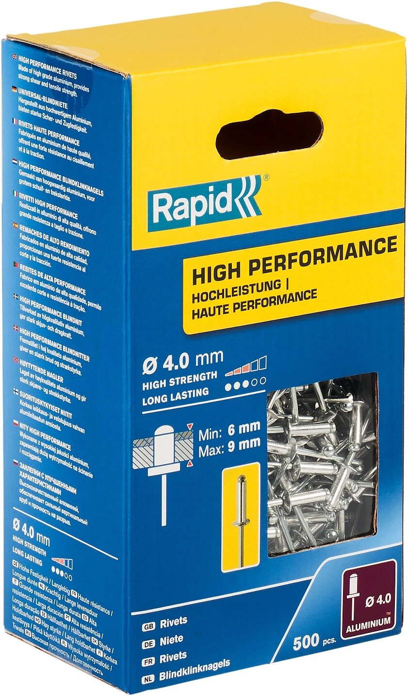 RAPID R: High-performance-rivet, 4.0 х 12 мм, 500 шт, алюминиевая высокопроизводительная заклепка (5001434) от компании ТД МЕЛОЧевка (товары для дома от метизов до картриджей) - фото 1