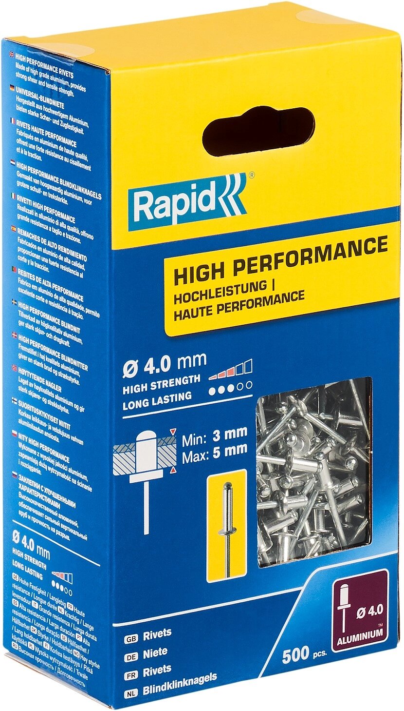 RAPID R: High-performance-rivet, 4.0 х 8 мм, 500 шт, алюминиевая высокопроизводительная заклепка (5001432) от компании ТД МЕЛОЧевка (товары для дома от метизов до картриджей) - фото 1