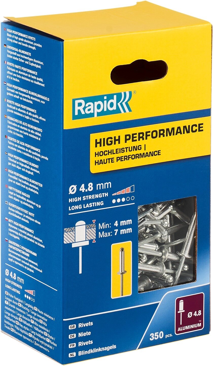 RAPID R: High-performance-rivet, 4.8 х 10 мм, 350 шт, алюминиевая высокопроизводительная заклепка (5001435) от компании ТД МЕЛОЧевка (товары для дома от метизов до картриджей) - фото 1