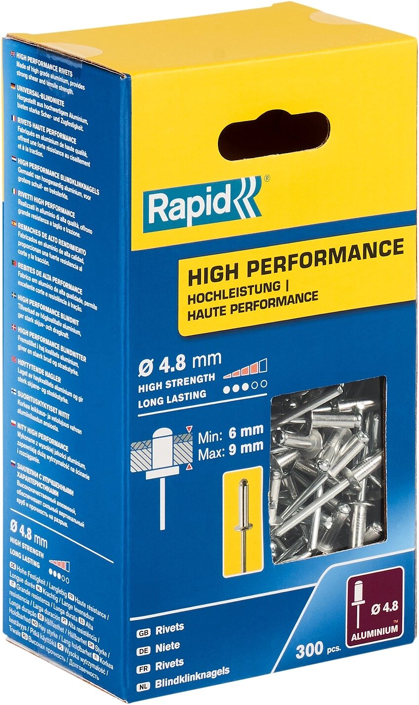 RAPID R: High-performance-rivet, 4.8 х 12 мм, 300 шт, алюминиевая высокопроизводительная заклепка (5001436) от компании ТД МЕЛОЧевка (товары для дома от метизов до картриджей) - фото 1