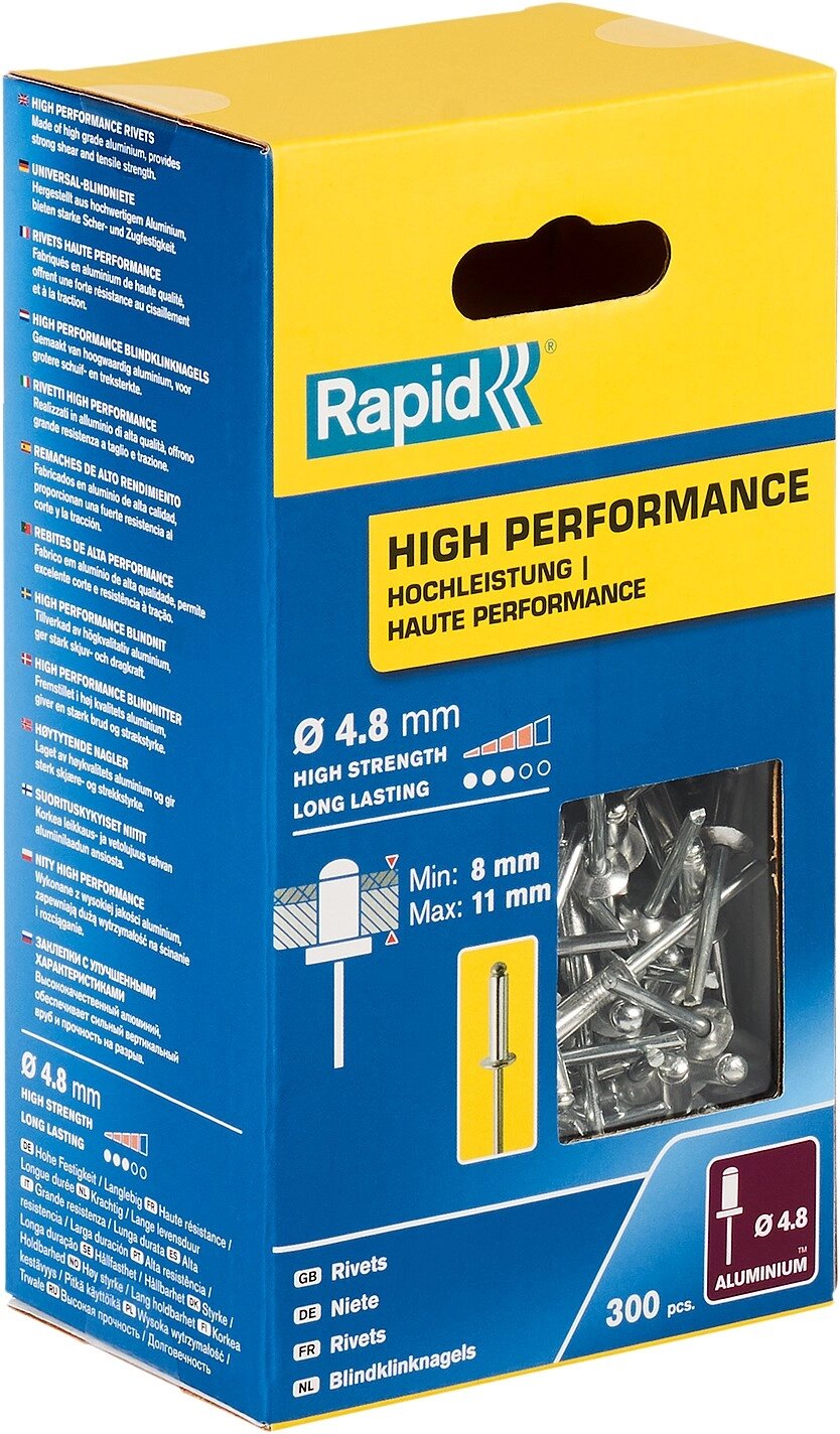 RAPID R: High-performance-rivet, 4.8 х 14 мм, 300 шт, алюминиевая высокопроизводительная заклепка (5001437) от компании ТД МЕЛОЧевка (товары для дома от метизов до картриджей) - фото 1