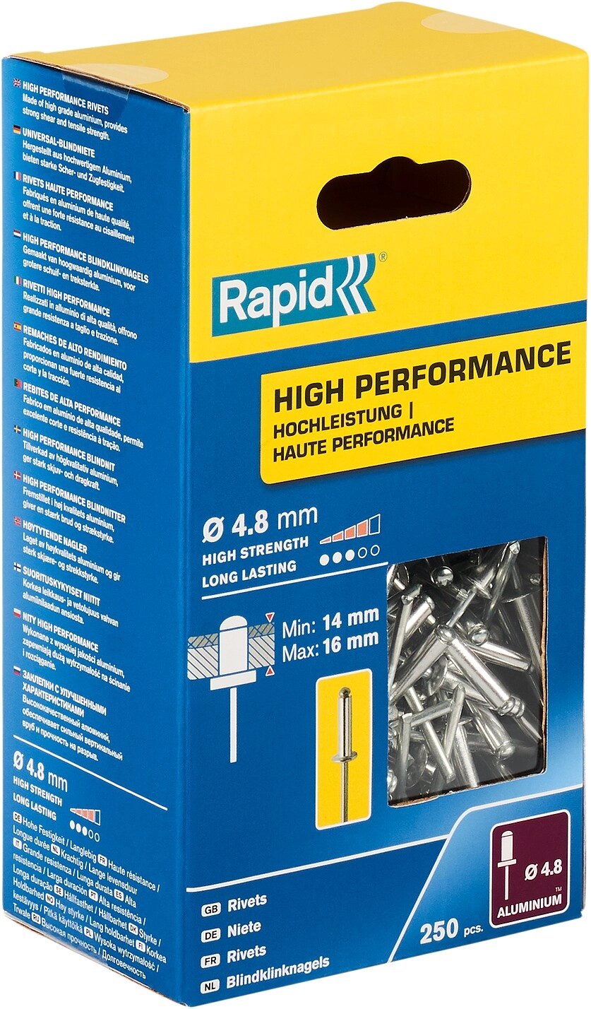 RAPID R: High-performance-rivet, 4.8 х 20 мм, 250 шт, алюминиевая высокопроизводительная заклепка (5001439) от компании ТД МЕЛОЧевка (товары для дома от метизов до картриджей) - фото 1