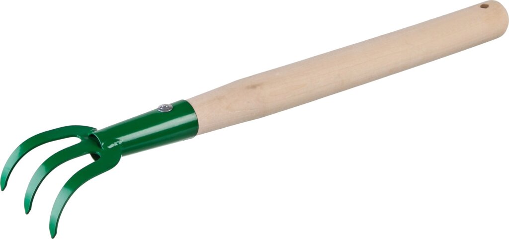 Рыхлитель 3-х зубый, с деревянной ручкой, РОСТОК 39616, 75x75x430 мм от компании ТД МЕЛОЧевка (товары для дома от метизов до картриджей) - фото 1