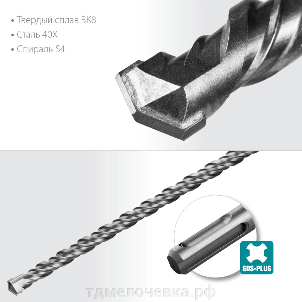 СИБИН 8 х 260 мм, SDS-plus бур (29312-260-08) от компании ТД МЕЛОЧевка (товары для дома от метизов до картриджей) - фото 1