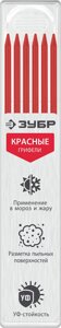 Сменные грифели для автоматического строительного карандаша ЗУБР, 6шт красные, серия Профессионал