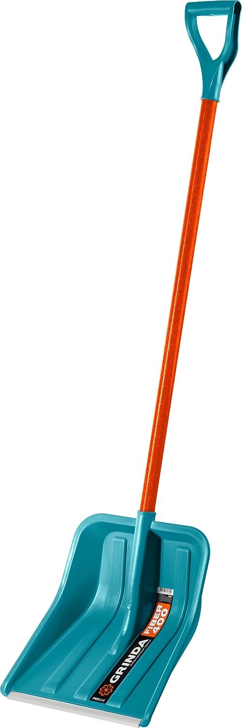 Снеговая лопата GRINDA PROLine FIBER-400 400 мм пластиковая с алюминиевой планкой, особопрочный легкий черенок из от компании ТД МЕЛОЧевка (товары для дома от метизов до картриджей) - фото 1