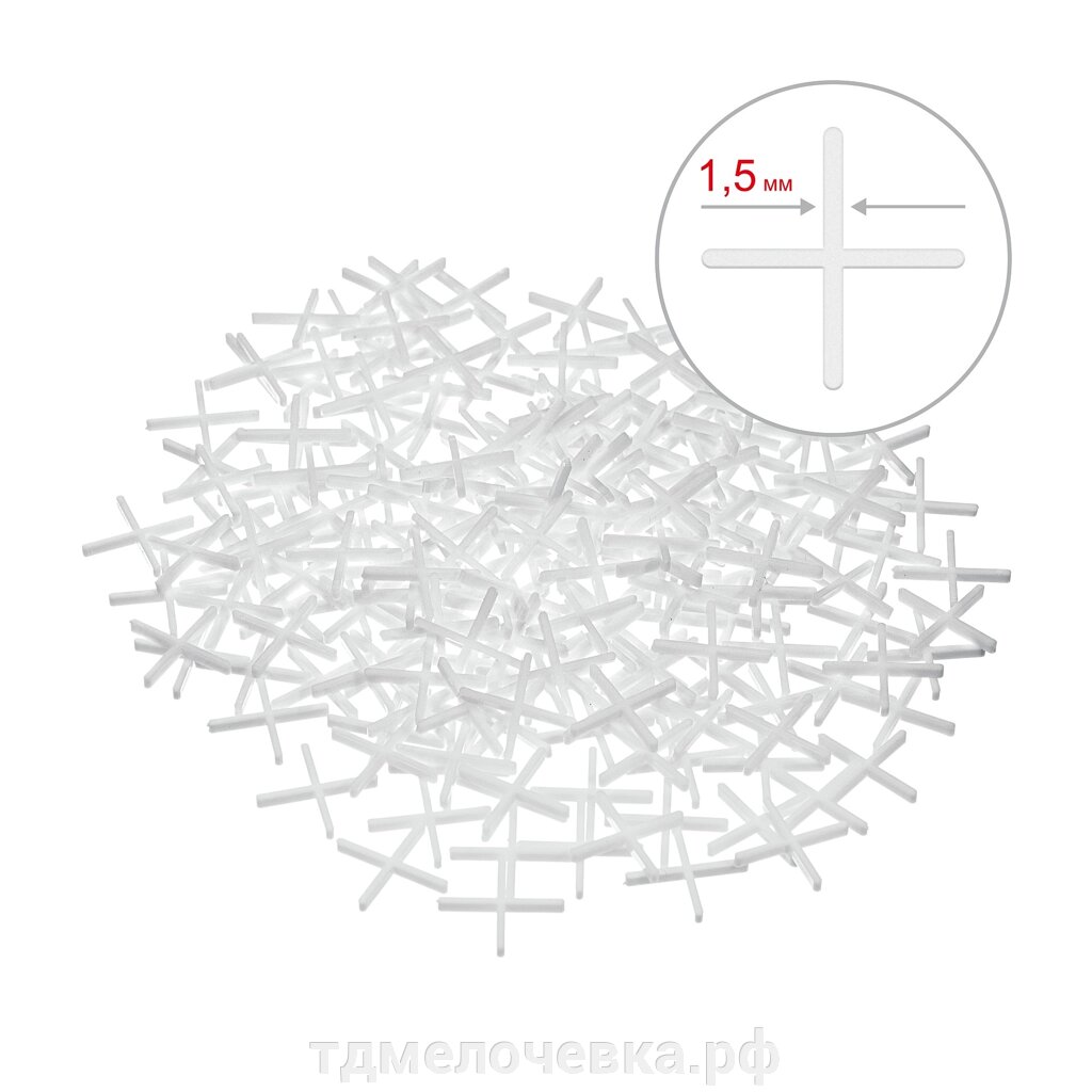 STAYER 1,5 мм, 200 шт, крестики для плитки (3380-1,5) от компании ТД МЕЛОЧевка (товары для дома от метизов до картриджей) - фото 1