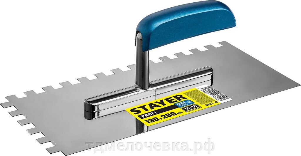 STAYER 130 х 280 мм, зуб 10 х 10 мм, штукатурная гладилка, Professional (0802-10) от компании ТД МЕЛОЧевка (товары для дома от метизов до картриджей) - фото 1