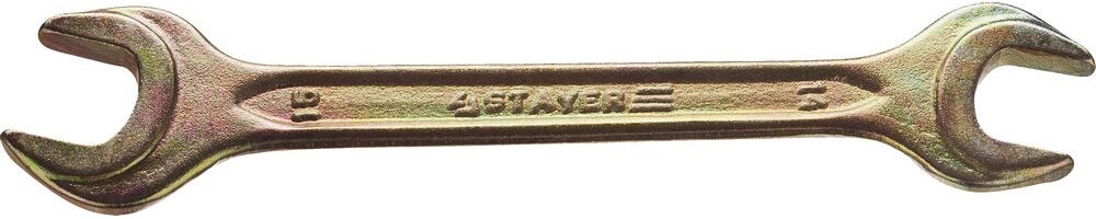 STAYER 14 x 15 мм, рожковый гаечный ключ (27038-14-15) от компании ТД МЕЛОЧевка (товары для дома от метизов до картриджей) - фото 1