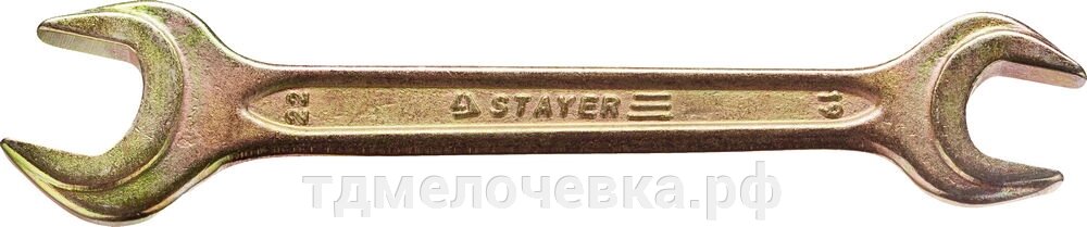 STAYER 19 x 22 мм, рожковый гаечный ключ (27038-19-22) от компании ТД МЕЛОЧевка (товары для дома от метизов до картриджей) - фото 1