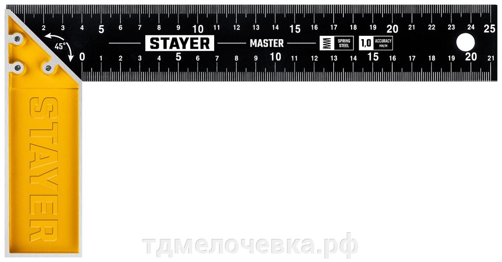 STAYER 250 мм, столярный угольник (3430-25) от компании ТД МЕЛОЧевка (товары для дома от метизов до картриджей) - фото 1