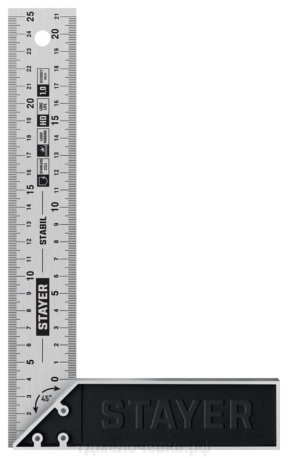 STAYER 250 мм, столярный угольник, Professional (3431-25) от компании ТД МЕЛОЧевка (товары для дома от метизов до картриджей) - фото 1