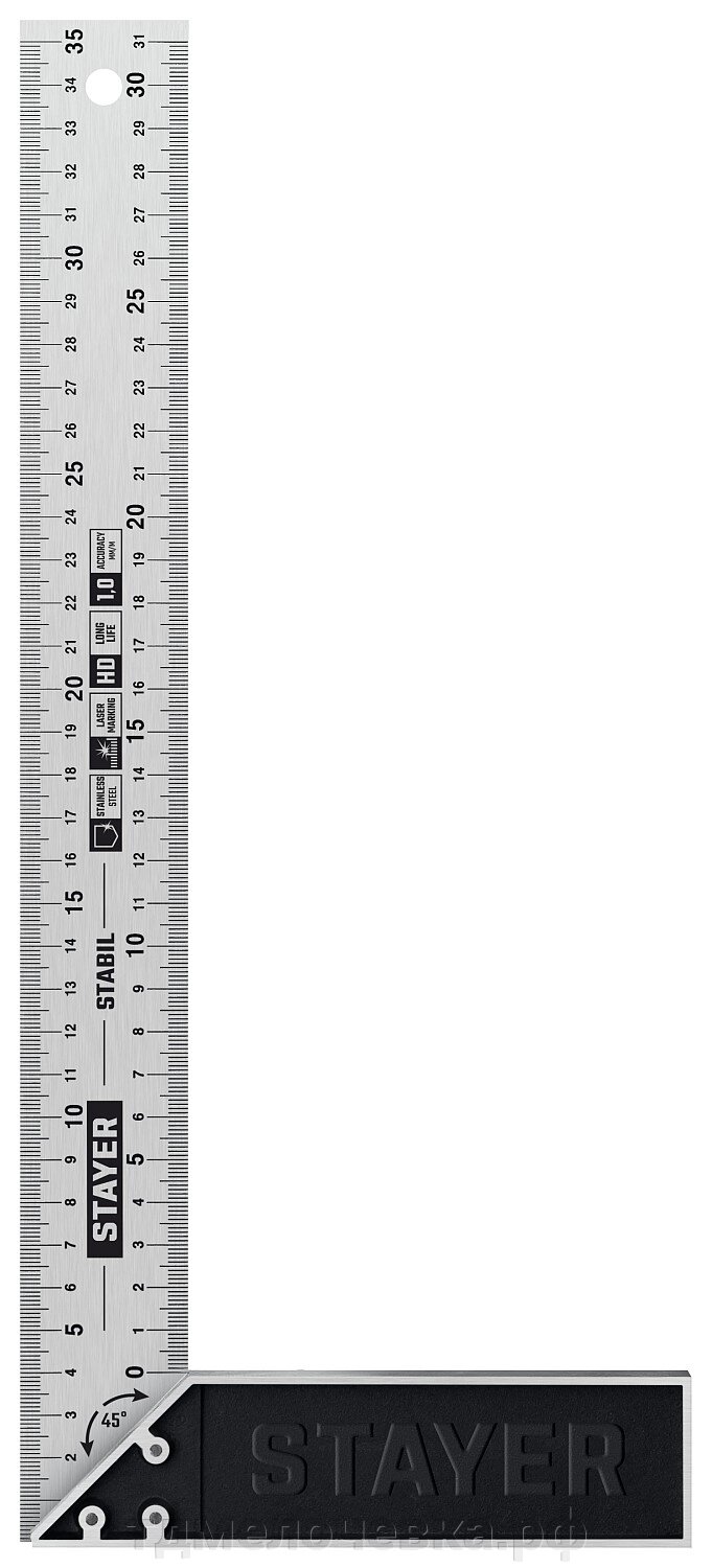 STAYER 350 мм, столярный угольник, Professional (3431-35) от компании ТД МЕЛОЧевка (товары для дома от метизов до картриджей) - фото 1