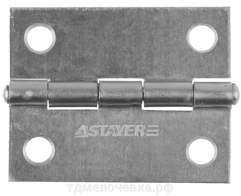 STAYER 50 x 38 х 1.25 мм, цвет белый цинк, карточная петля (37611-50-1) от компании ТД МЕЛОЧевка (товары для дома от метизов до картриджей) - фото 1