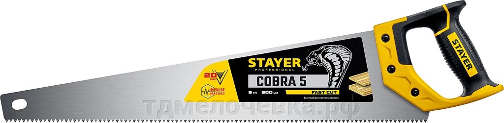 STAYER Cobra 5, 500 мм, ножовка по дереву, Professional (1506-50) от компании ТД МЕЛОЧевка (товары для дома от метизов до картриджей) - фото 1