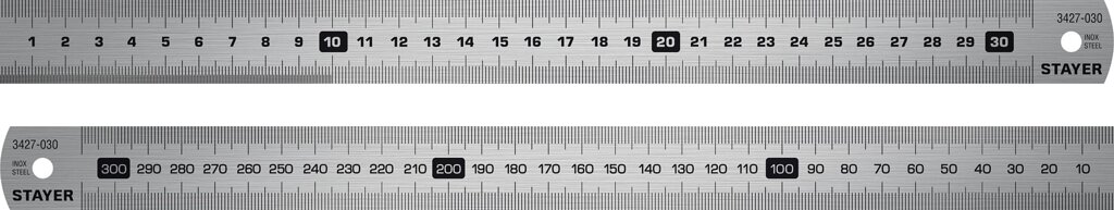 STAYER длина 0.3 м, нержавеющая линейка, Professional (3427-030) от компании ТД МЕЛОЧевка (товары для дома от метизов до картриджей) - фото 1