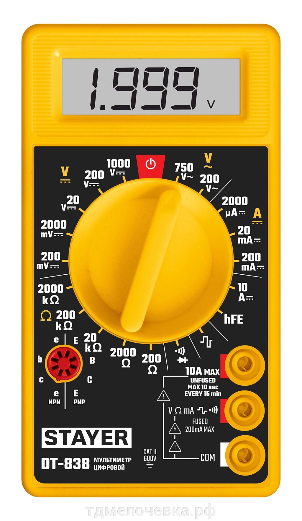 STAYER DT-838 Цифровой мультиметр (45306) от компании ТД МЕЛОЧевка (товары для дома от метизов до картриджей) - фото 1