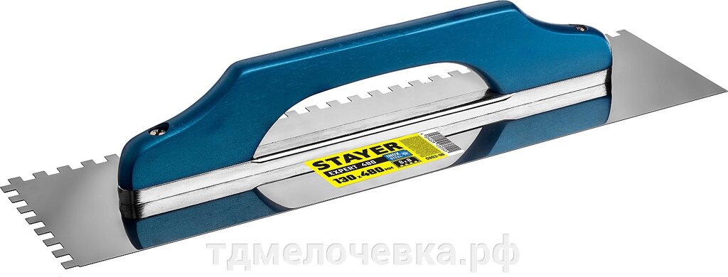 STAYER Expert 480, 130 х 480 мм, зуб 8 х 8 мм, штукатурная гладилка, Professional (0803-08) от компании ТД МЕЛОЧевка (товары для дома от метизов до картриджей) - фото 1