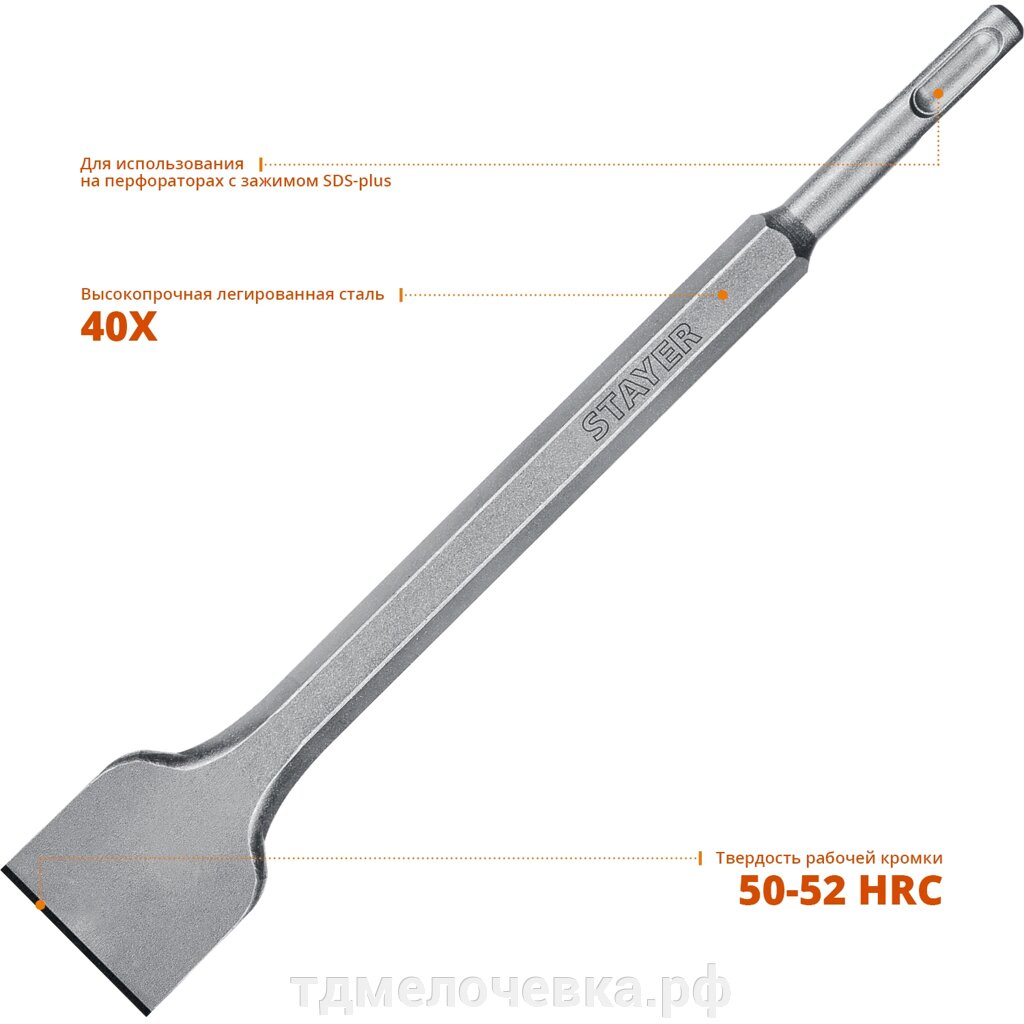 STAYER Gorilla Force, 40 х 250 мм, SDS-Plus, плоское зубило, Professional (29353-40-250) от компании ТД МЕЛОЧевка (товары для дома от метизов до картриджей) - фото 1