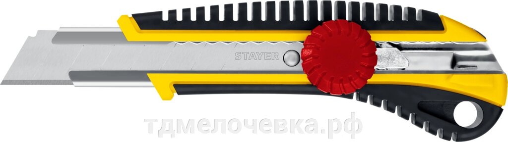 STAYER KS-18, 18 мм, нож с винтовым фиксатором, Professional (09161) от компании ТД МЕЛОЧевка (товары для дома от метизов до картриджей) - фото 1