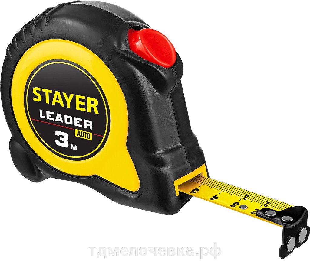 STAYER Leader, 3 м х 16 мм, рулетка с автостопом, Professional (3402-3) от компании ТД МЕЛОЧевка (товары для дома от метизов до картриджей) - фото 1