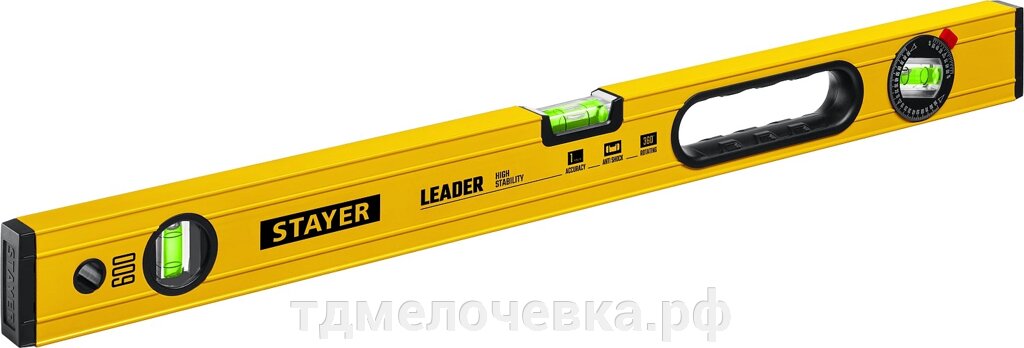 STAYER LEADER, 600 мм, усиленный профиль, уровень с поворотным глазком (3466-060) от компании ТД МЕЛОЧевка (товары для дома от метизов до картриджей) - фото 1