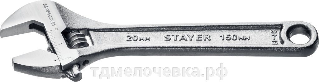 STAYER MAX-Force, 150/20 мм, разводной ключ (2725-15) от компании ТД МЕЛОЧевка (товары для дома от метизов до картриджей) - фото 1