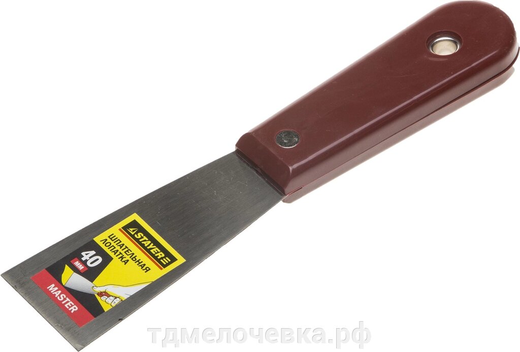 STAYER MAXFlat, 40 мм, пластиковая ручка, стальной, шпатель (1003-040) от компании ТД МЕЛОЧевка (товары для дома от метизов до картриджей) - фото 1