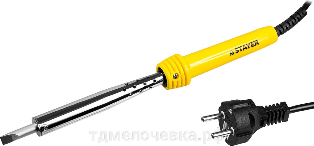 STAYER MAXTerm, 100 Вт, клин, электропаяльник с пластиковой рукояткой (55305-100) от компании ТД МЕЛОЧевка (товары для дома от метизов до картриджей) - фото 1